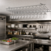 Thumbnail image #2 for Winco Overhead Ceiling-Mount Chrome-Plated Glass Rack, 18 x 48 x 4 Inches, 11 Channels