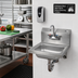 Thumbnail image #2 for John Boos Pro-Bowl Wall-Mount Stainless Steel Hand Sink with Included Faucet, 14 x 10 x 5-Inch Bowl
