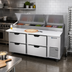 Thumbnail image #2 for Beverage-Air 67-Inch Two-Section Pizza Prep Table with 4 Drawers