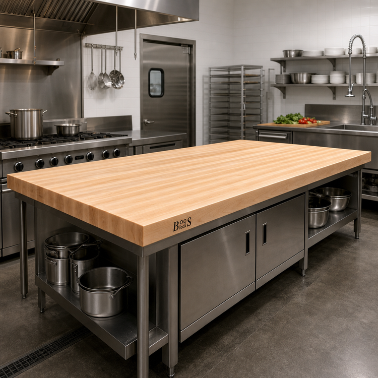 Product image #2 for John Boos Boos Block 72-Inch x 30-Inch Edge Grain Northern Hard Rock Maple Kitchen Countertop, 3-Inch Thick, Varnique Finish