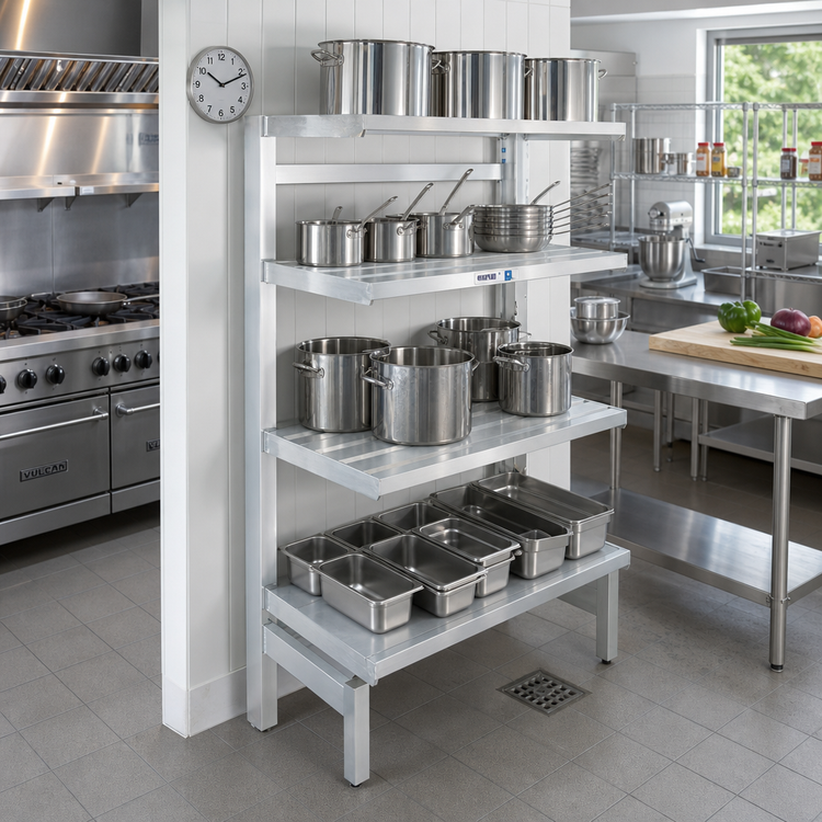 Product image #2 for Channel Manufacturing T-Bar Cantilever Shelf, 42W x 24D x 72H, Aluminum, 900 lb. Capacity