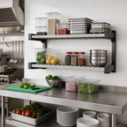 Thumbnail image #2 for Cambro Camshelving® Elevation EWSSKA2136V580 Wall-Mounted Vented Add-On Shelf Kit, 21 x 36 Inches, Brushed Graphite
