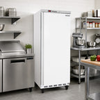Thumbnail image #2 for Serv-Ware EF25-HC 25 Cu. Ft. 1-Door Reach-In Freezer, White, Bottom-Mounted Compressor