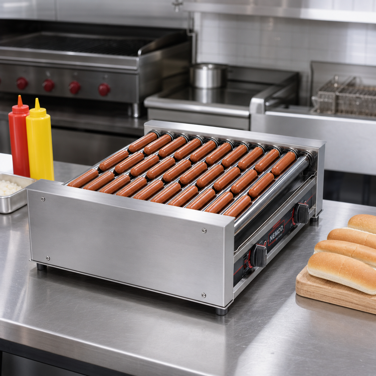 Product image #2 for Roll-A-Grill 18 Hot Dog Roller Grill, 10 Chrome Rollers, 230V