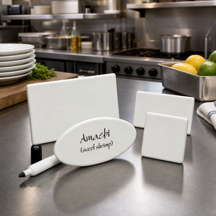Product image #2 for American Metalcraft CMP425 Rectangle Ceramic Blank Write-On Menu/Card Sign, White, 3-3/4 x 2-1/2 Inches