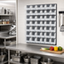 Thumbnail image #2 for Quantum Wall-Mounted Louvered Panel Starter Unit with 35 Clear Bins, 48 x 15 x 61 Inches