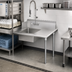 Thumbnail image #2 for 36-Inch Straight Soiled Dish Table, Right-to-Left, 20 x 20 x 8 Sink, Galvanized Legs