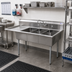 Thumbnail image #2 for Omcan USA 3-Compartment Pot Sink with Left Drainboard, 24 x 24 x 14-Inch Bowls, 304 Stainless Steel