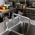 Thumbnail image #2 for BK Resources OptiFlow Heavy-Duty Deck-Mount Manual Faucet with 16-Inch Swing Spout, 8-Inch Centers, Lead-Free Chrome Finish