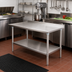 Thumbnail image #2 for Eagle Spec-Master Stainless Steel Work Table with Rear Up-Turn and Adjustable Undershelf, 30 x 24 Inches