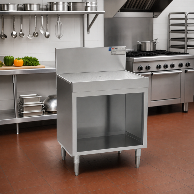 Product image #2 for Eagle Spec-Bar 24-Inch Open Base Stainless Steel Workboard Cabinet with 8-Inch Backsplash