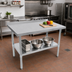 Thumbnail image #2 for John Boos Stallion Economy 30 x 24 Inch Stainless Steel Top Work Table with Galvanized Legs and Adjustable Undershelf