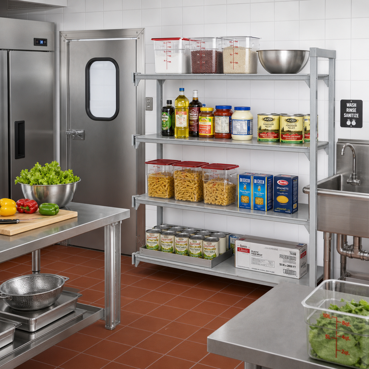 Product image #3 for Cambro Camshelving Premium 4-Shelf Solid Add-On Polymer Shelving Unit, 18-Inch Deep x 60-Inch Long x 72-Inch High, Speckled Gray