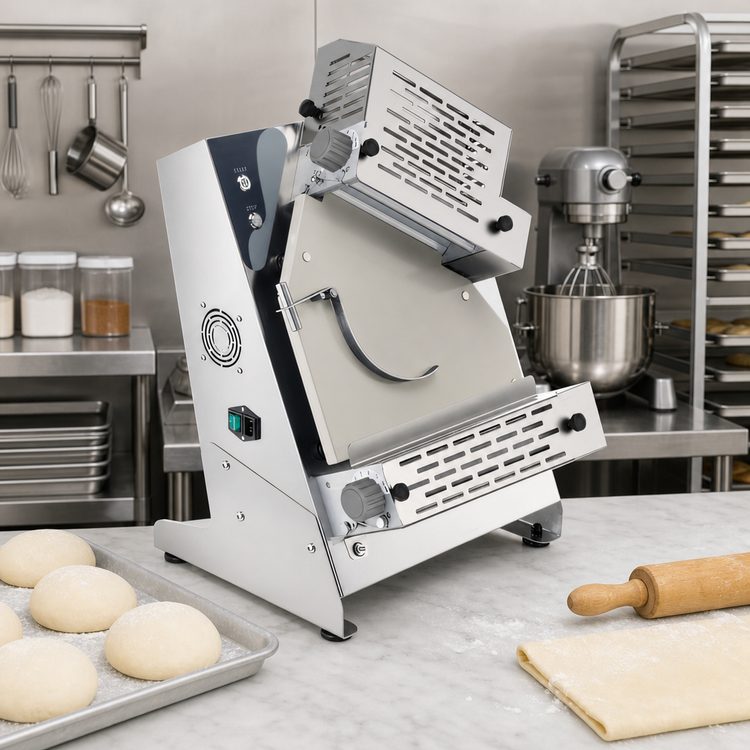 Product image #3 for Eurodib PROLL3202PLUS Countertop Dough Sheeter/Roller with Top and Bottom Rollers