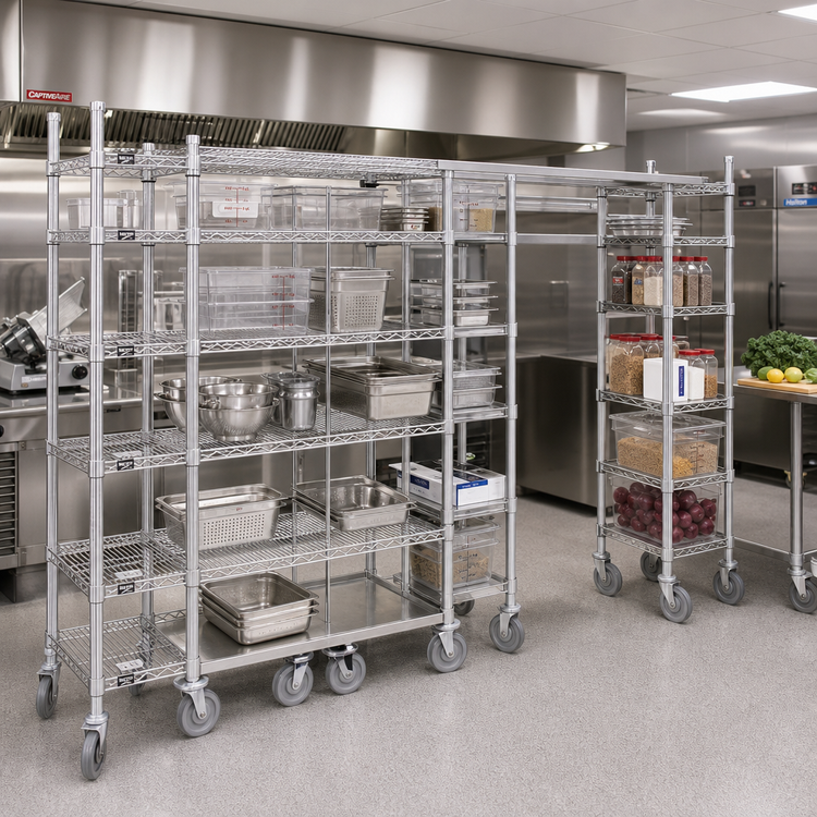 Product image #2 for Metro TOP-TRACK Super Erecta & Super Adjustable 18-Inch Stationary Intermediate Unit Kit with 86-Inch Metroseal 3 Posts