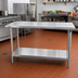 Thumbnail image #2 for John Boos Stallion 60-Inch x 30-Inch 14-Gauge Stainless Steel Flat Top Work Table with Adjustable Undershelf