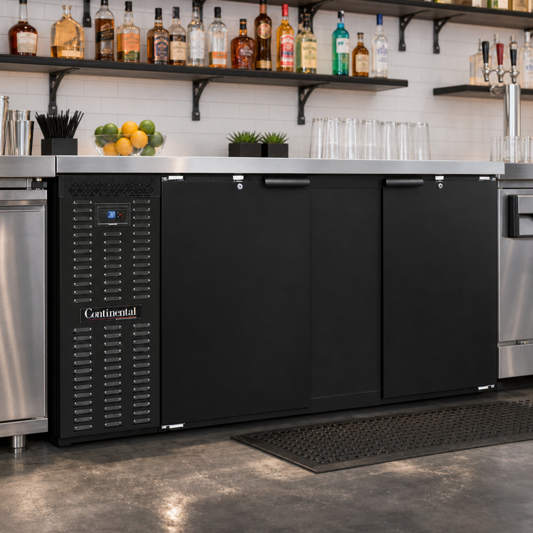 Product image #2 for Continental Refrigerator BB69SN 69-Inch Shallow Depth 2-Door Solid Top Back Bar Cooler