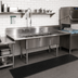 Thumbnail image #2 for John Boos Straight 3-Compartment Dishtable/Pot Sink with 2 Drainboards, Right-Side Dish Machine Attachment, 103-5/8-Inch Wide Stainless Steel
