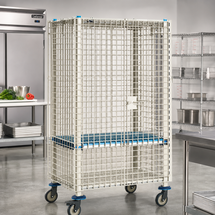 Product image #2 for MetroMax Q Mobile Wire Security Cage, 64-3/4"W x 27-13/16"D x 67-13/16"H, No Intermediate Shelves