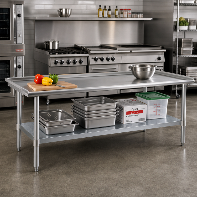 Product image #2 for Eagle Group 96-3/8-Inch Griddle/Equipment Stand with Stainless Steel Top and Galvanized Undershelf
