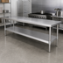 Thumbnail image #2 for BK Resources Additional Stainless Steel Undershelf for 96-Inch x 18-Inch Work Table