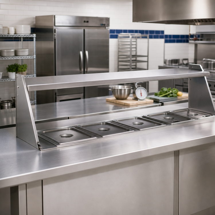 Product image #2 for Eagle Group 79-Inch Stainless Steel Removable Dish Shelf for HT5 Hot Food Table
