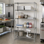 Thumbnail image #2 for Quantum WR74-1236C 4-Shelf Wire Shelving Starter Unit, 36W x 12D x 74H, Chrome Finish, Stationary