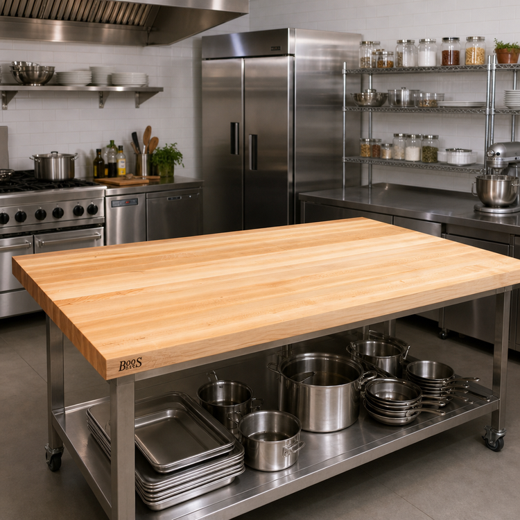 Product image #2 for John Boos Boos Block Kitchen Countertop, 72 x 38 Inches, 1-1/2 Inch Thick, Edge Grain Northern Hard Rock Maple, Varnique Finish