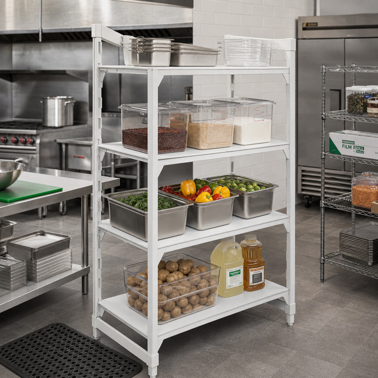 Product image #3 for Camshelving Premium 4-Tier Solid Stationary Starter Polymer Shelving Unit, 24 x 54 x 64 Inches