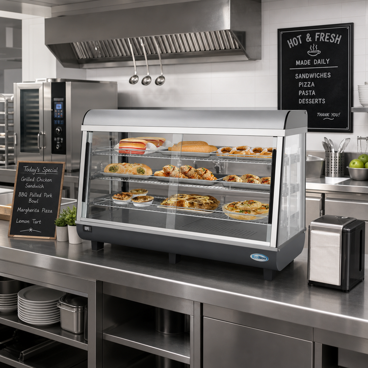 Product image #2 for KoolMore 48-Inch Countertop Glass Hot Food Display Warmer, 6.5 Cu. Ft., Self-Service