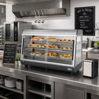 Thumbnail image #2 for Koolmore HDC-6C 48-Inch Countertop Hot Food Display Warmer, 3 Shelves, Self-Service, Curved Glass