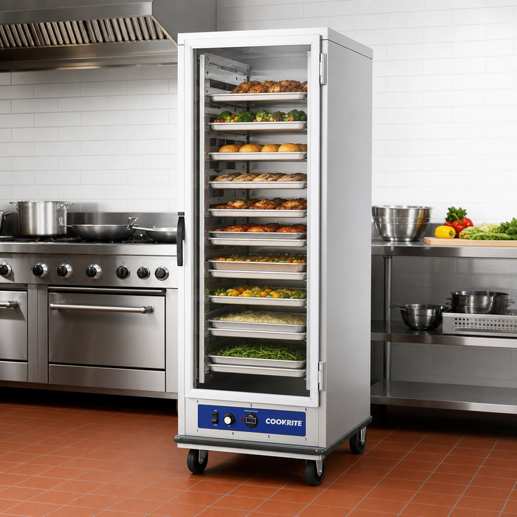 Product image #3 for CookRite Insulated Heated Holding Cabinet with Tempered Glass Door, 18 Full-Size Pan Capacity, 25-Inch Wide, 120V