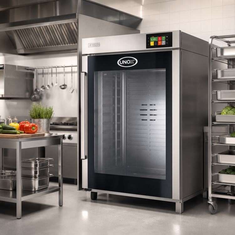Product image #3 for UNOX Evereo 600 Electric Food Preserver Holding Cabinet, 10 x GN 1/1, Right-Hinged Double Glass Door