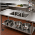 Thumbnail image #2 for Advance Tabco TA-11G-2 Double Sink Welded Into Table Top with Faucet, 28 x 20 x 14 Inch Bowls