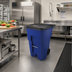 Thumbnail image #2 for BRUTE 95 Gallon Blue Roll-Out Trash Container with Hinged Lid