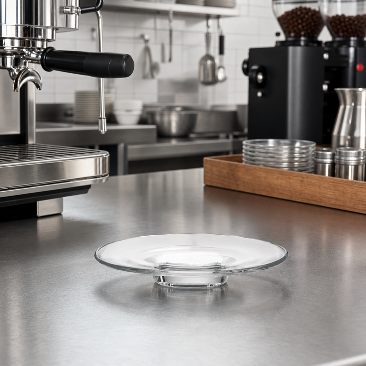 Product image #3 for Ocean Kenya Round Clear Glass Espresso Saucer, 4-1/4 Inch