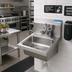Thumbnail image #2 for BK Resources Wall Mounted Hand Wash Sink with Sanitimer Timer and Gooseneck Faucet, 14 x 10 x 5-Inch Bowl, 304 Stainless Steel