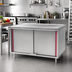 Thumbnail image #2 for Spec-Master Marine Counter Edge Stainless Steel Enclosed Work Table with Hinged Doors, 72 x 30 Inches