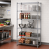 Thumbnail image #2 for Quantum Stationary Chrome-Plated Wire Shelving Starter Kit, 30-Inch Wide x 24-Inch Deep x 74-Inch High, 5 Shelves