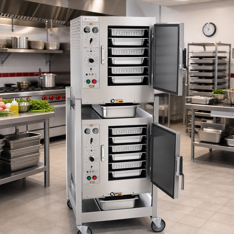Product image #2 for AccuTemp Steam'N'Hold S62083D150 DBL Two-Compartment Boilerless Electric Convection Steamer