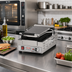 Thumbnail image #2 for Omcan Single Slim Countertop Panini Grill with Ribbed Cast Iron Plates, 14.7 x 7.8-Inch Surface, 120V