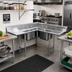 Thumbnail image #2 for Advance Tabco 3-Compartment Corner Sink with Dual Drainboards and 8-Inch Backsplash