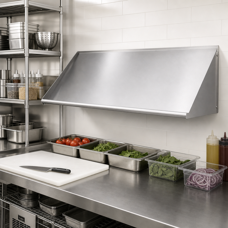 Product image #2 for 42-Inch Wall-Mounted Stainless Steel Slant Rack Sort Shelf with Solid End Brackets