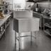 Thumbnail image #2 for Eagle Group Spec-Bar 48 Inch x 19 Inch Freestanding Stainless Steel Workboard with Perforated Insert and Drain