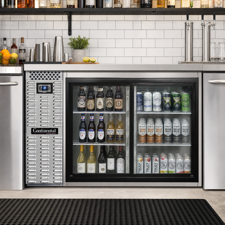 Product image #2 for Continental Refrigerator BB50SNSSSGD 50" Shallow Depth Back Bar Cooler with Sliding Glass Doors