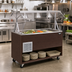 Thumbnail image #2 for Vollrath 2-Series Affordable Portable Refrigerated 4-Pan Cold Food Buffet Station with Walnut Woodgrain Wrapper, Open Storage Base, Lights, and Clear Acrylic Breath Guard