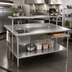 Thumbnail image #2 for Advance Tabco 84 x 48 Inch 14-Gauge 304 Stainless Steel Flat Top Work Table with Adjustable Undershelf