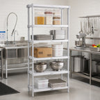 Thumbnail image #3 for Channel Manufacturing TA2436-5-KIT 5-Shelf Adjustable Tubular Aluminum Shelving Kit, 36 x 24 x 72 Inches