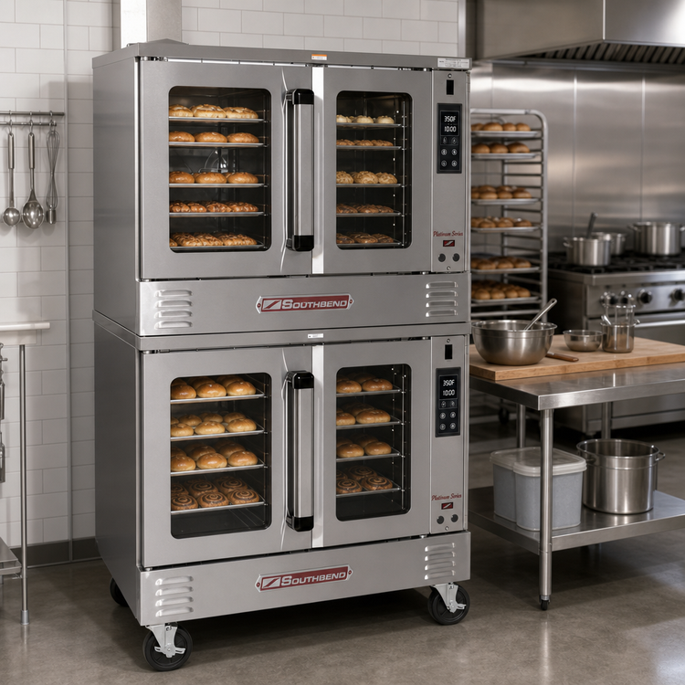 Product image #2 for Southbend Platinum Series Double-Deck Gas Convection Oven, Bakery Depth, Touchscreen Controls, Dependent Doors, 90,000 BTU Per Deck