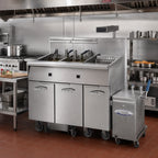 Thumbnail image #2 for Imperial (Middleby) IFSCB375ET Electric Floor-Model Triple-Tank Fryer, 75 lb. Per Tank, Built-In Filter, Dump Station